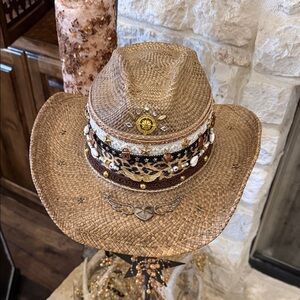 Western Embellished Tan Hat